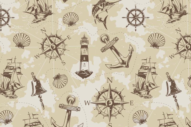 Tischsets originell mit maritimen mustern - TenStickers