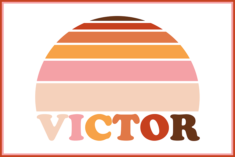 Tischset mit Namen 70er jahre sonne mit Namen - TenStickers