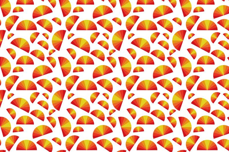 Tischsets originell in bunten fächer-mustern - TenStickers