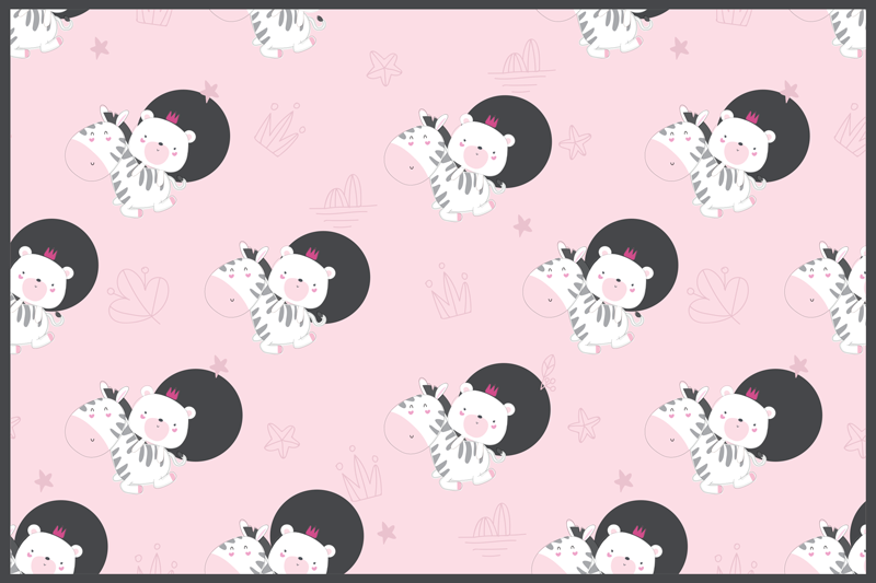 Tischset kinder mit süßen zebra-illustrationen - TenStickers