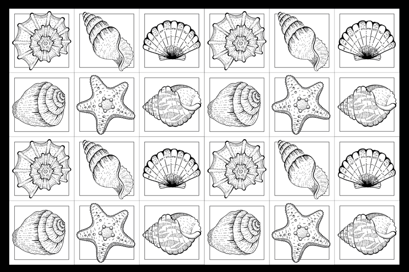 Tischsets originell muschel-muster design - TenStickers