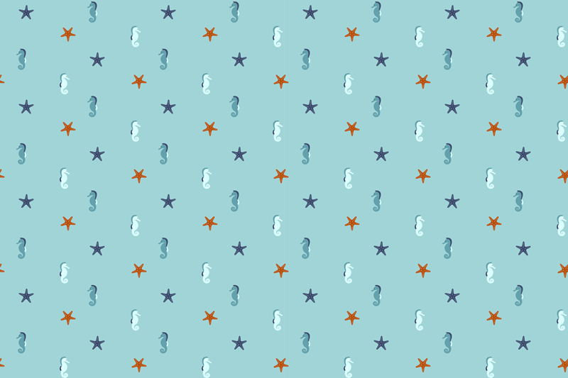 Tischsets originell mit seepferdchen und sternenfischen - TenStickers