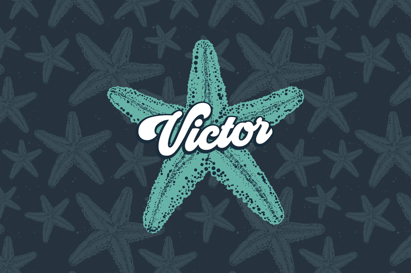 Tischset mit namen seestern personalisierte akzent - TenStickers