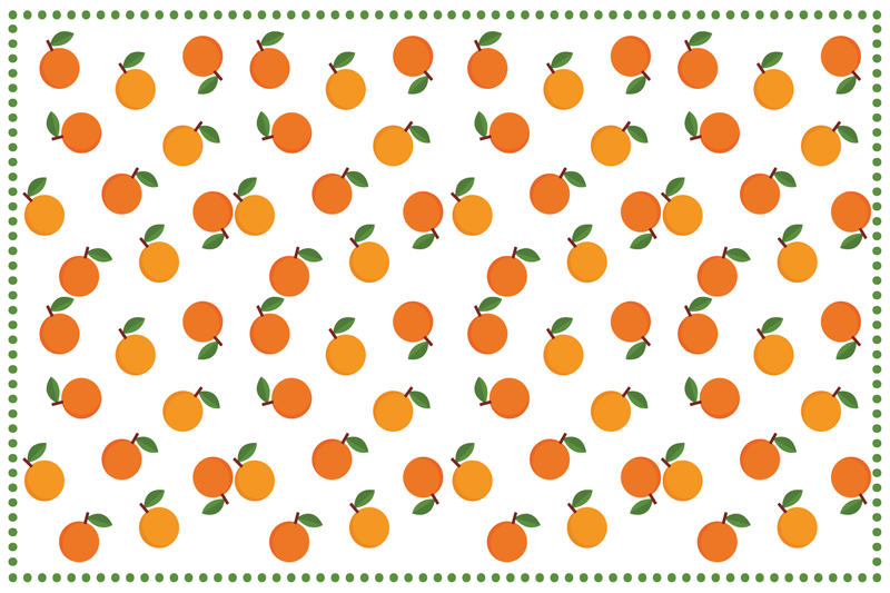 Tischsets originell orangen mit grünen blättern - TenStickers