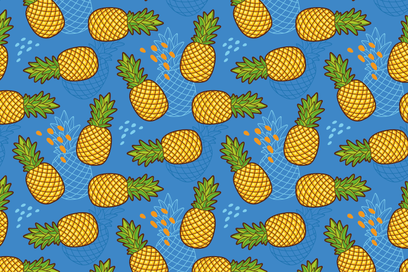 Tischsets originell mit ananas-muster hintergrund - TenStickers