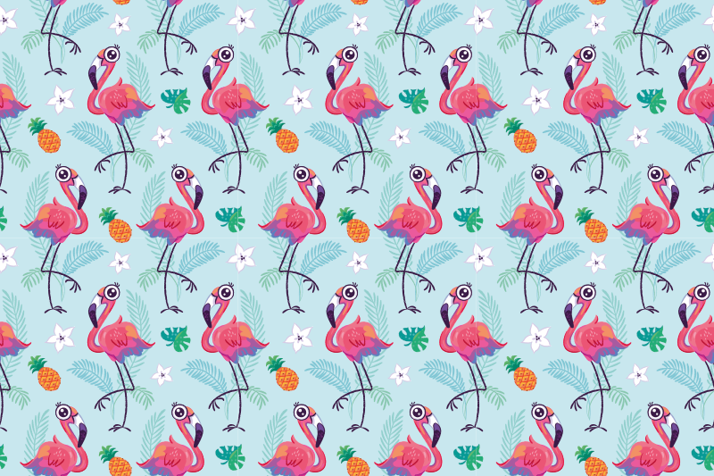 Tischsets originell mit tropischem flamingo-muster - TenStickers