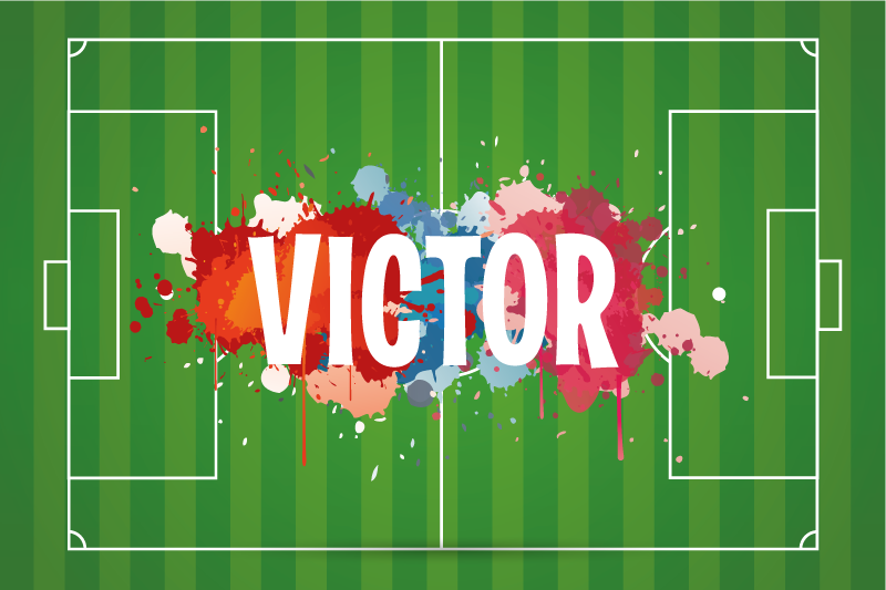 Tischset mit Namen Fußballplatz mit Namen - TenStickers