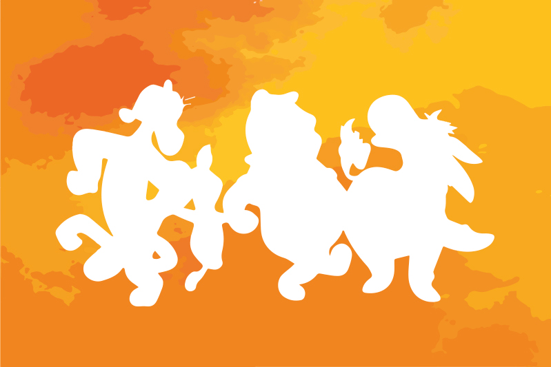 Tischset kinder mit fantasievollen charakter-silhouetten - TenStickers