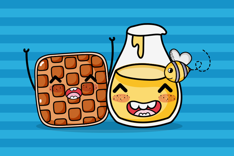 Tischset kinder süße waffel und honig - TenStickers