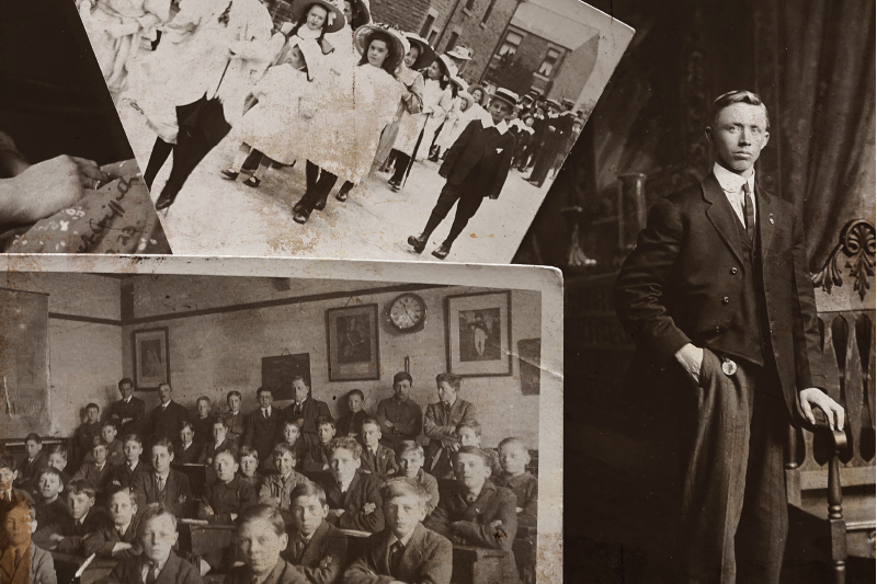 Tischset zuhause vintage fotocollage - TenStickers