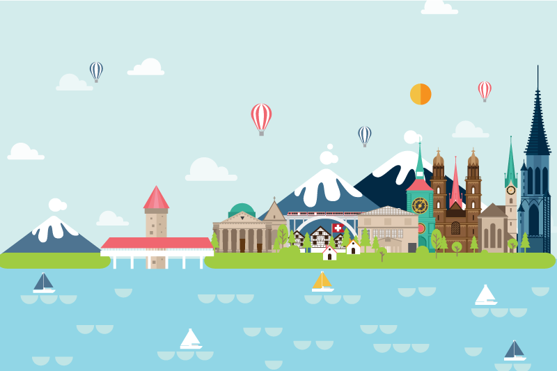 Tischsets originell bunte stadtansicht - TenStickers