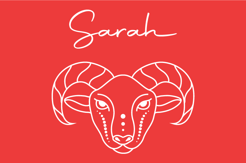 Tischset mit namen und stilisierter widder-illustration - TenStickers