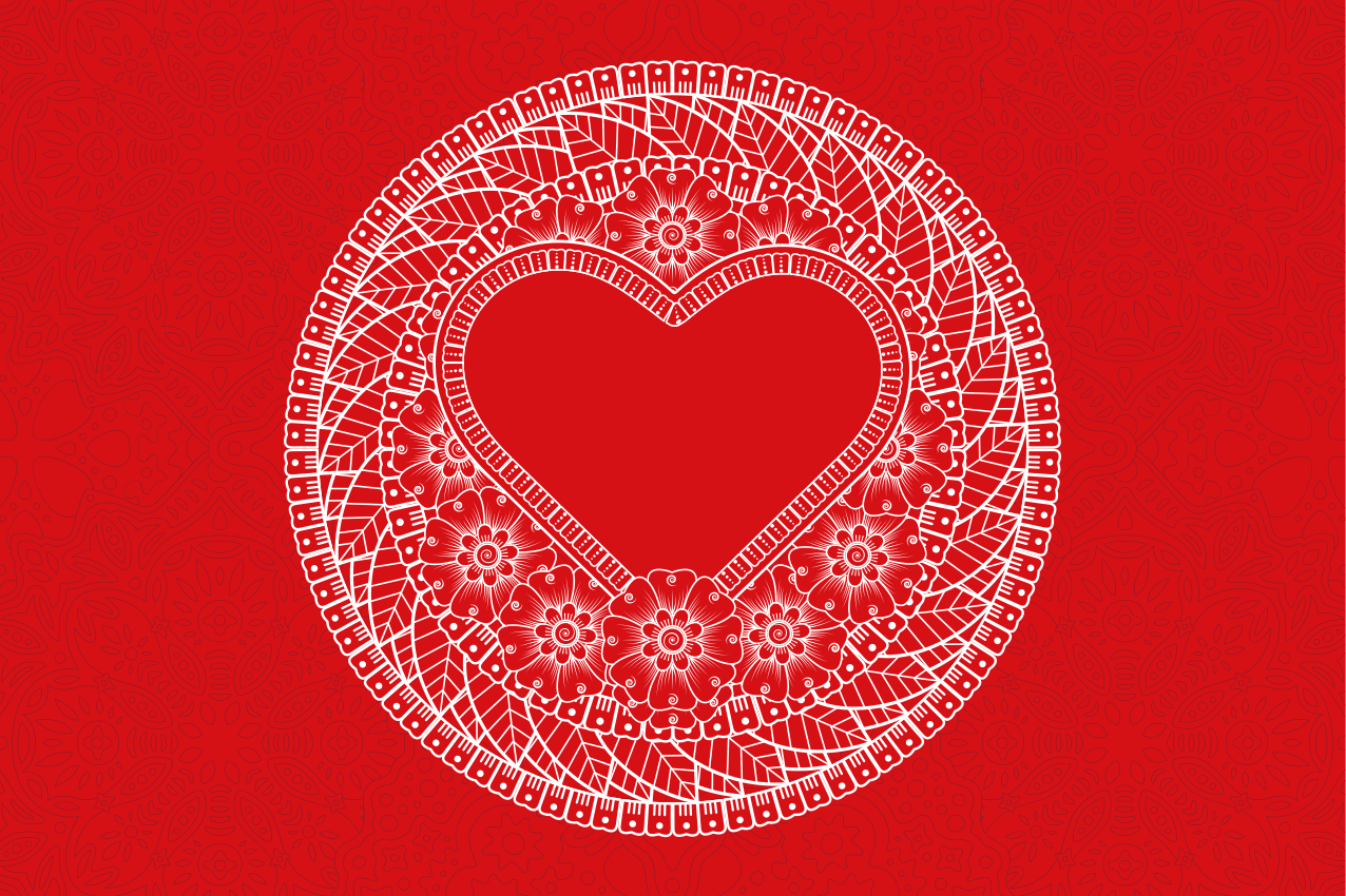 Platzset spruch herzmotiv muster - TenStickers