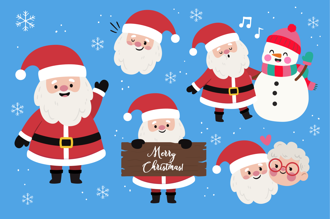 Tischset weihnachten mit weihnachtsmann figuren - TenStickers