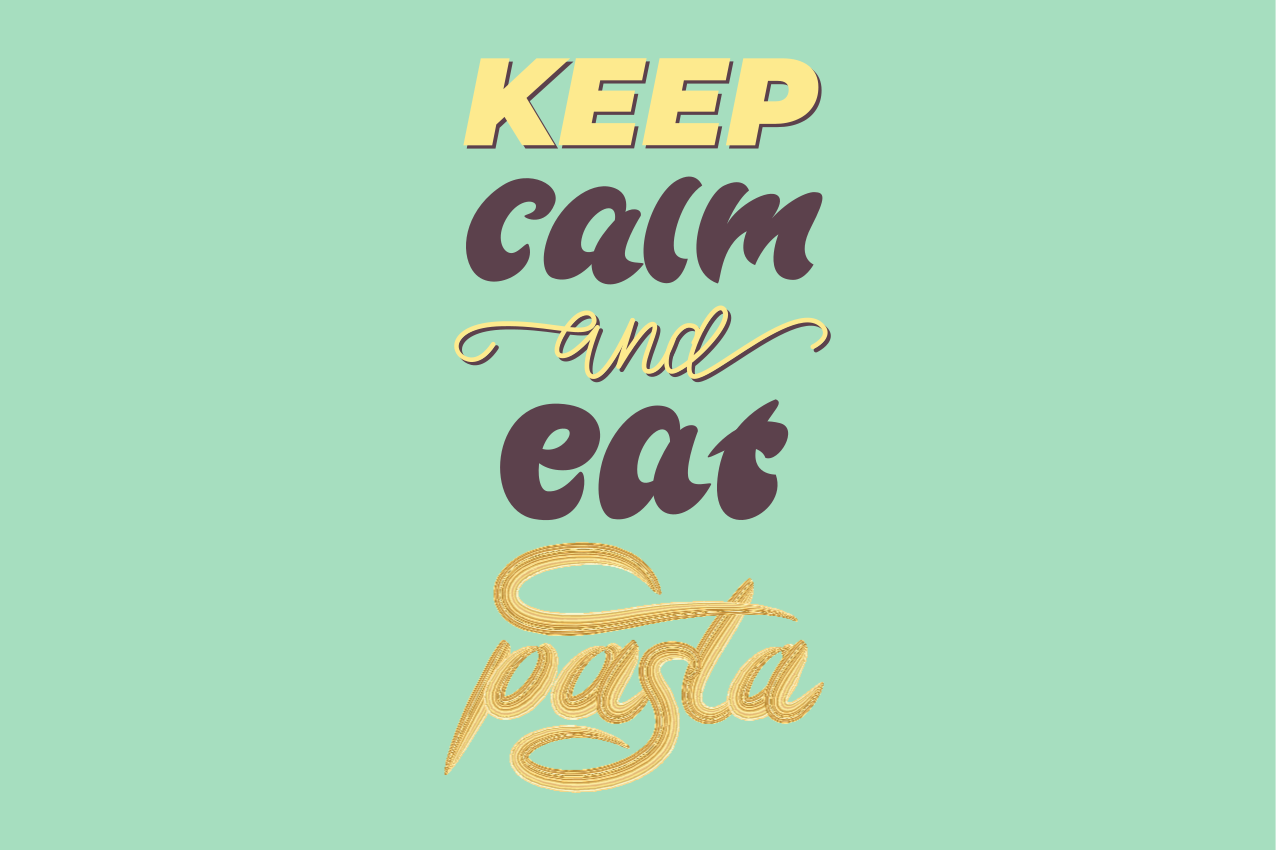 Platzset spruch bleib ruhig iss pasta - TenStickers
