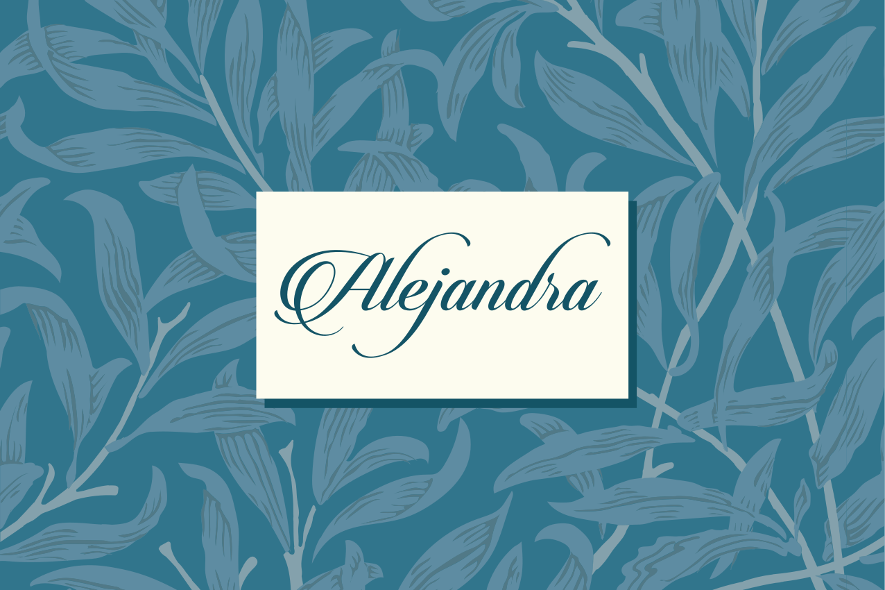 Tischset mit namen im eleganten blätterdesign - TenStickers