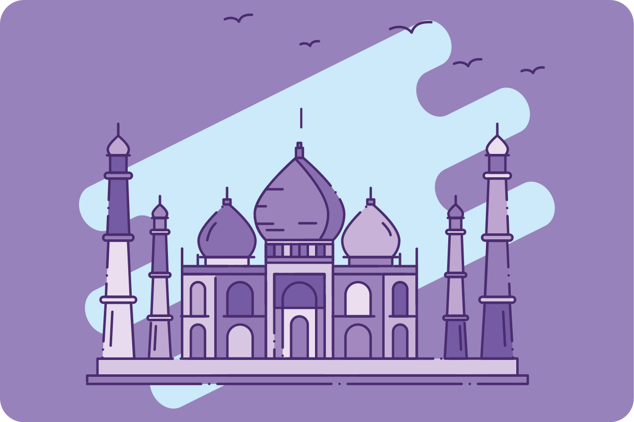 Modernes tischset taj mahal silhouette - TenStickers