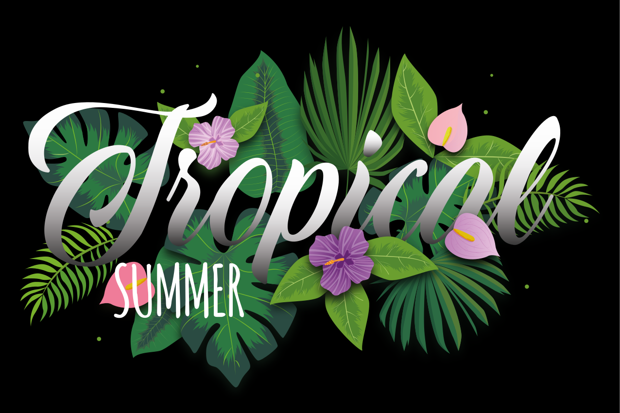 Tischset mit Namen Tropischer sommer - TenStickers