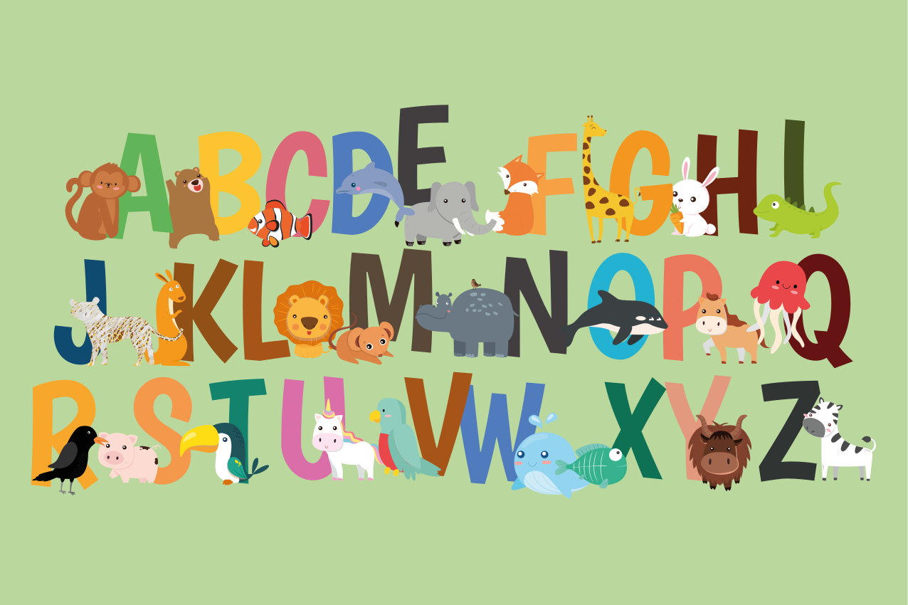 Tischset kinder tieralphabet anzeige - TenStickers