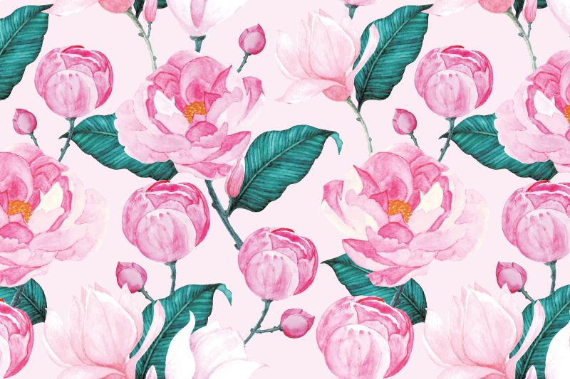 Tischsets originell rosa blumenmuster - TenStickers