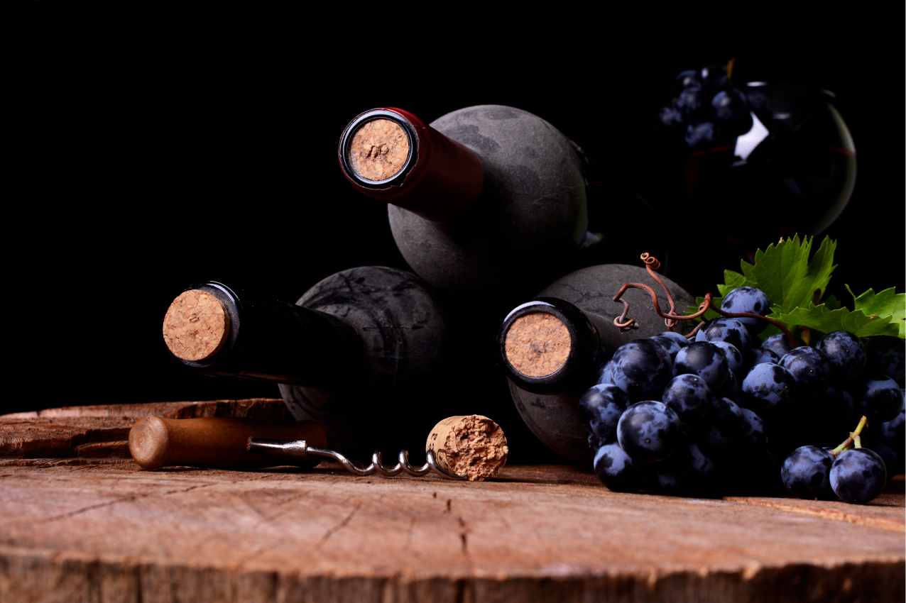 Tischsets originell trauben und weinflaschen - TenStickers