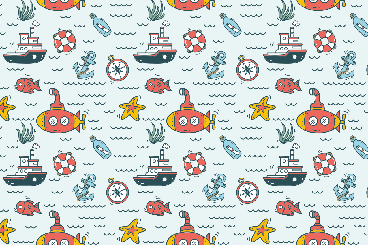 Tischset Kinder Bunte segelboote - TenStickers