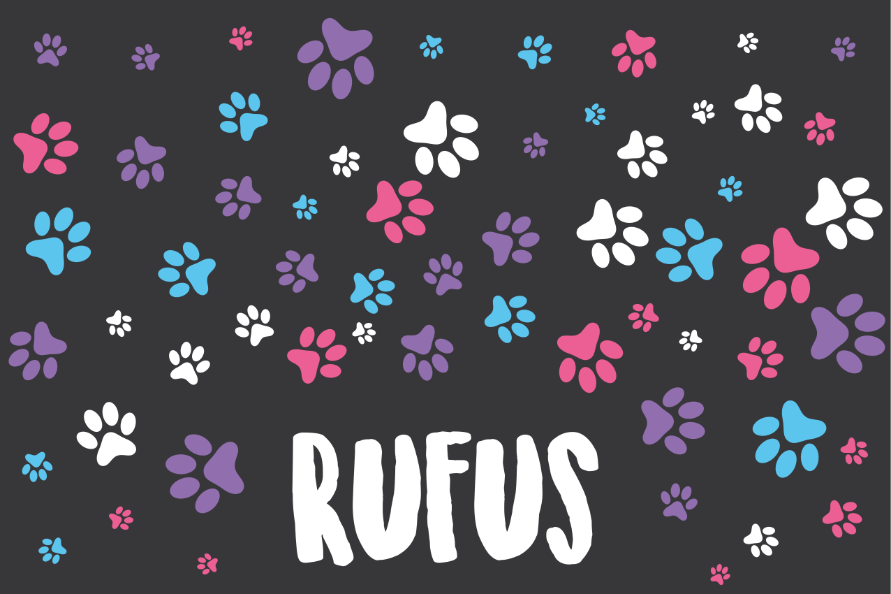 Tischset kinder mit bunten pfotenabdrücken - TenStickers