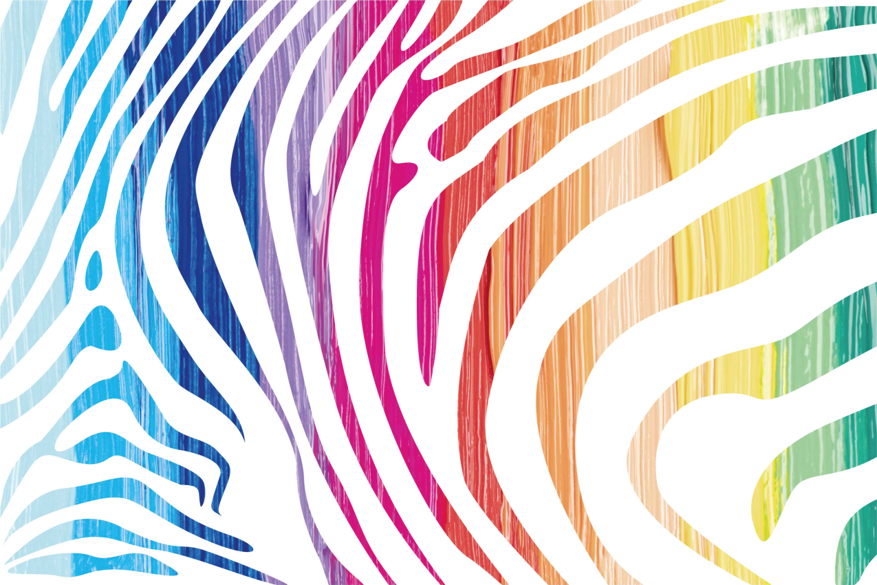 Tischsets originell bunte zebrastripes - TenStickers