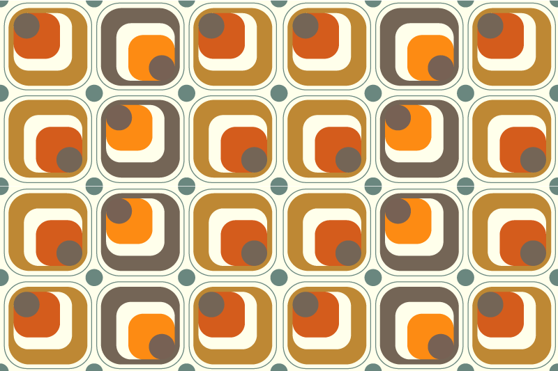 Tischsets originell Retro-quadrate-muster - TenStickers