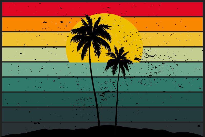 Tischsets originell tropischer sonnenuntergang - TenStickers