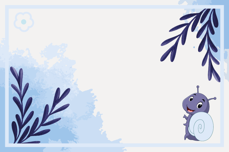 Tischset kinder schneckenfigur mit blättern - TenStickers