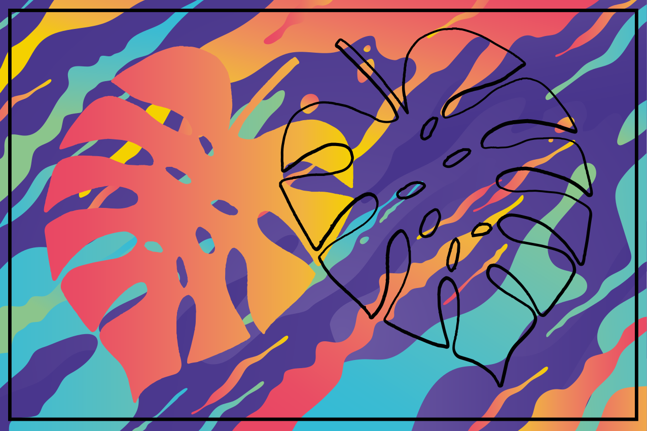 Tischsets originell mit buntem blätterdesign - TenStickers