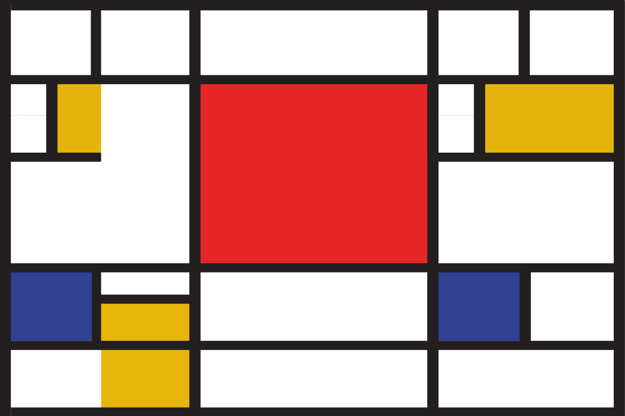 Tischset modern Mondrian geometrische kunst - TenStickers