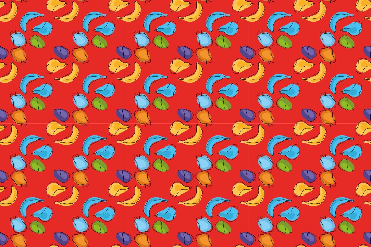 Tischsets originell mit buntem obstmuster - TenStickers