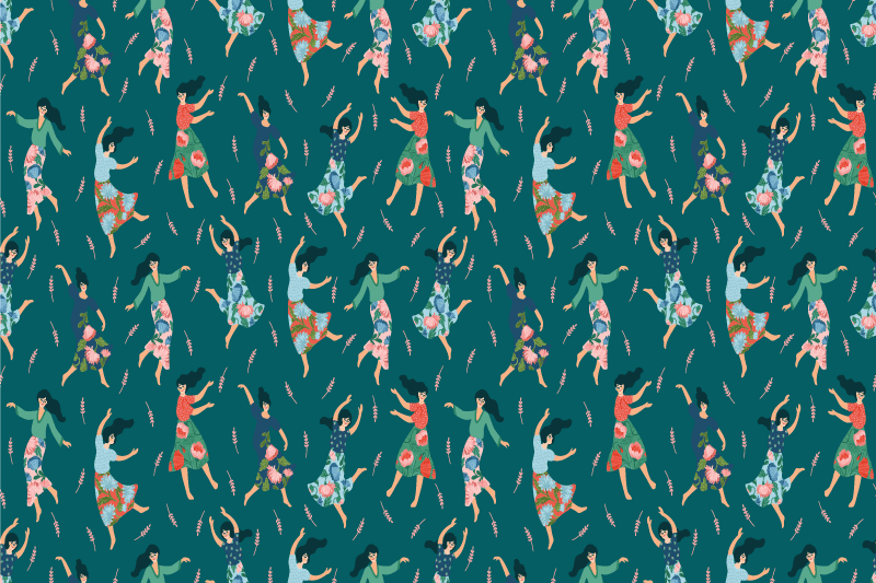 Tischsets originell mit tanzenden frauenmotiv - TenStickers