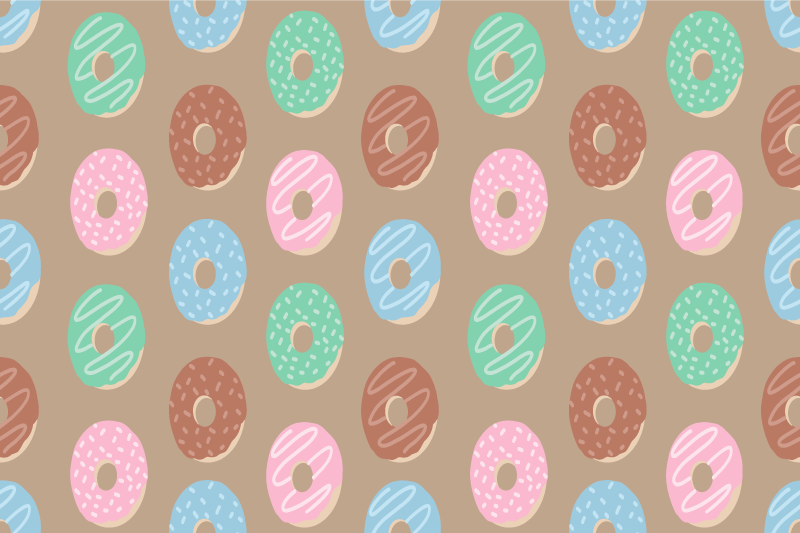 Tischsets originell mit buntem donut-motiv - TenStickers