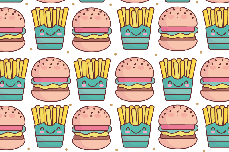 Tischset kinder mit fröhlichem burger-muster - TenStickers