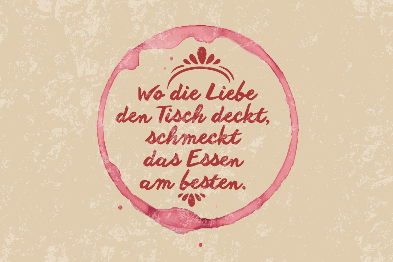 Tischset Text Liebesessen schmeckt am besten - TenStickers