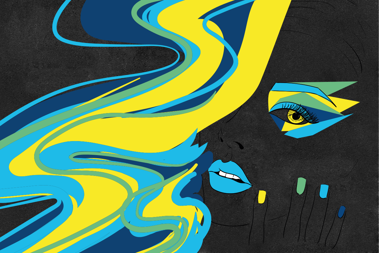 Tischsets originell mit kühner gesichtsart - TenStickers