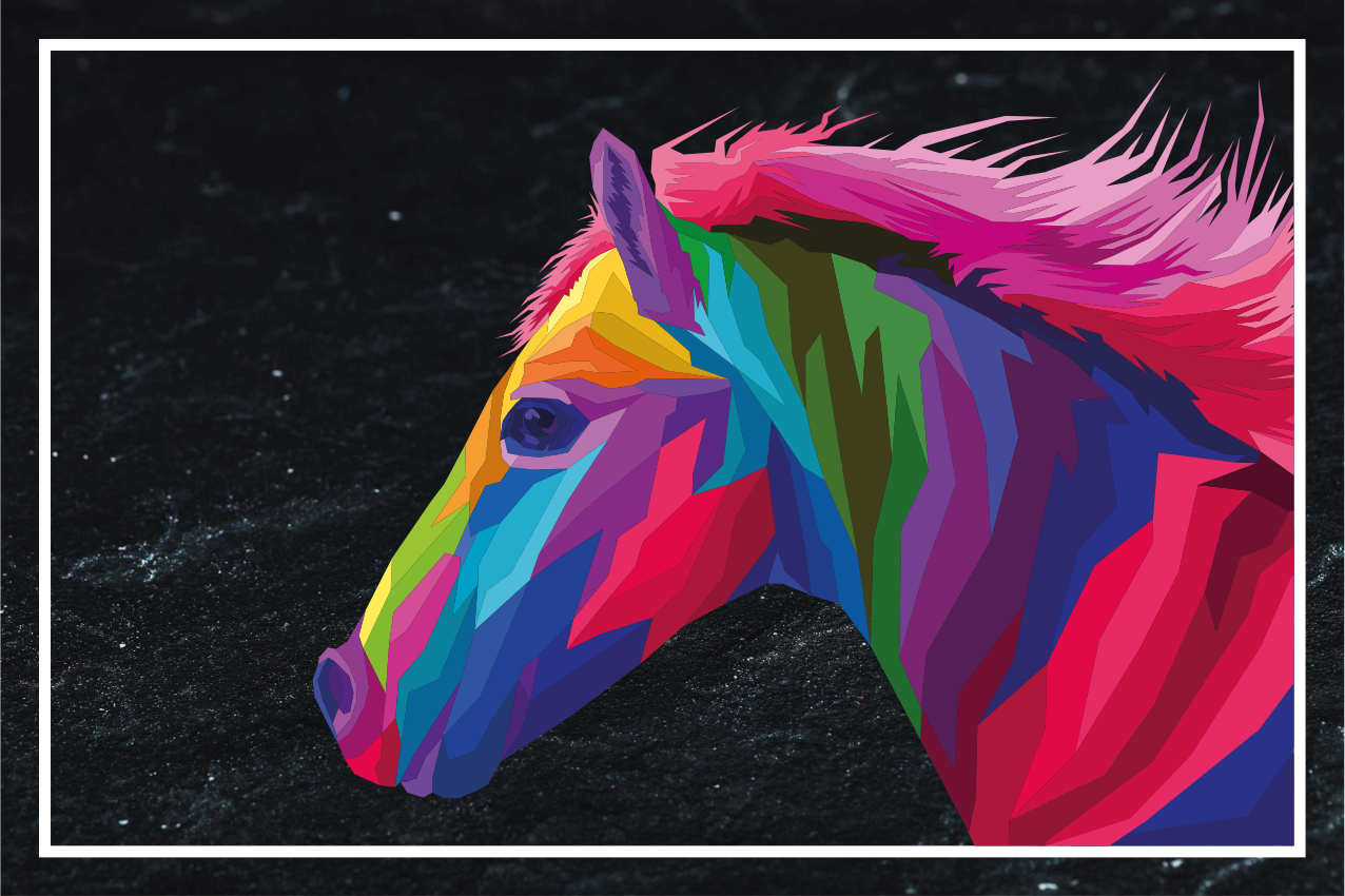 Tischset rechteckig Abstraktes buntes pferd - TenStickers