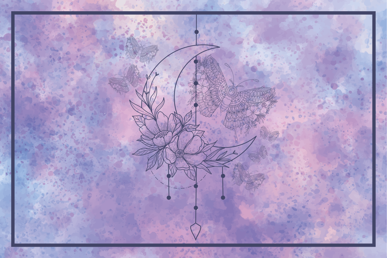 Tischsets originell im floralen monddesign - TenStickers