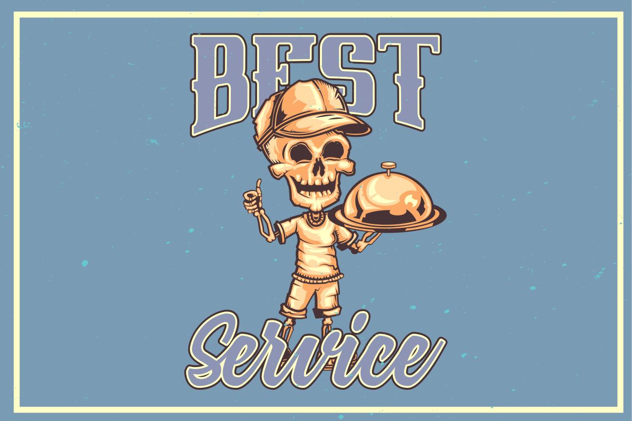 Tischsets originell skeleton kellnerdienst - TenStickers