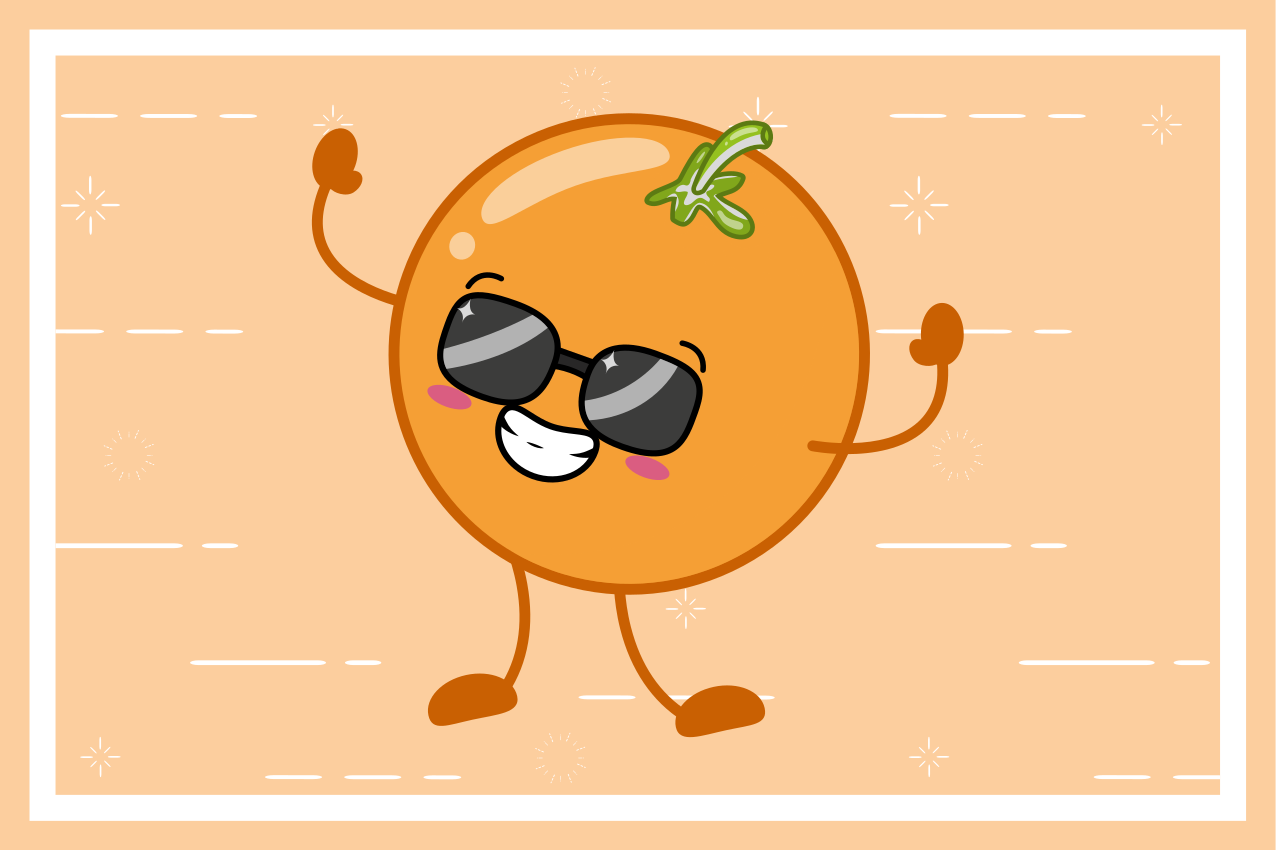 Tischset Kinder glücklicher orangefarbener charakter - TenStickers