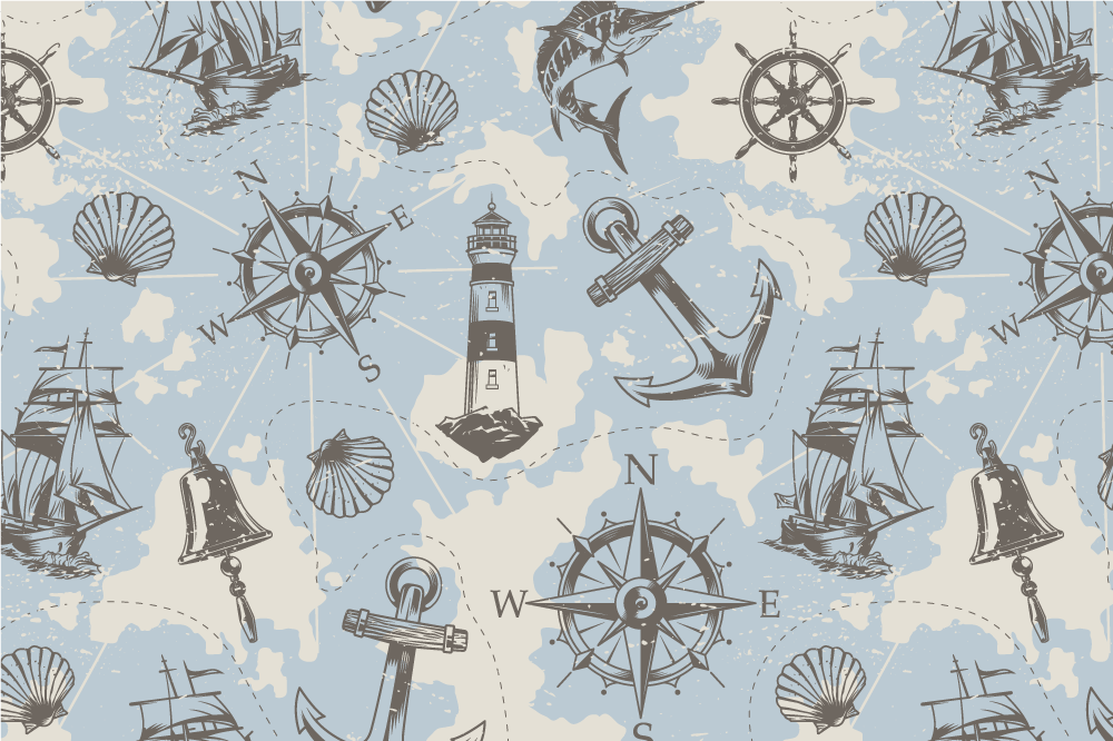 Tischset modern mit maritimem motiv - TenStickers