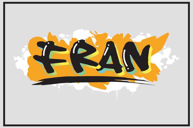 Tischset mit Namen Bunte graffiti im urbanen stil - TenStickers