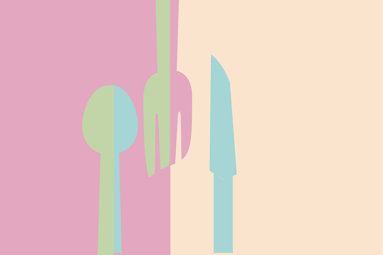 Tischsets originell mit stilisierten besteck-elementen - TenStickers