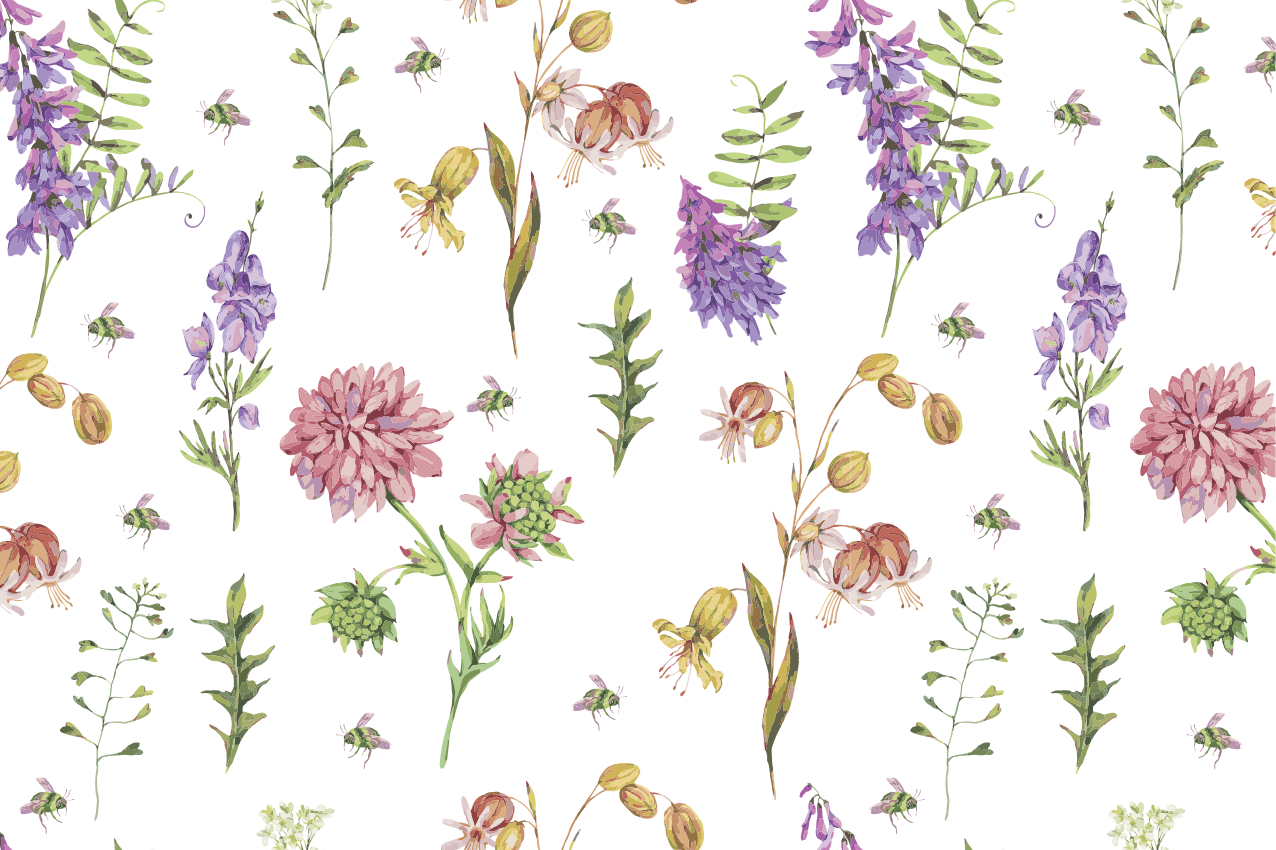 Tischsets originell mit floralem botanischen muster - TenStickers