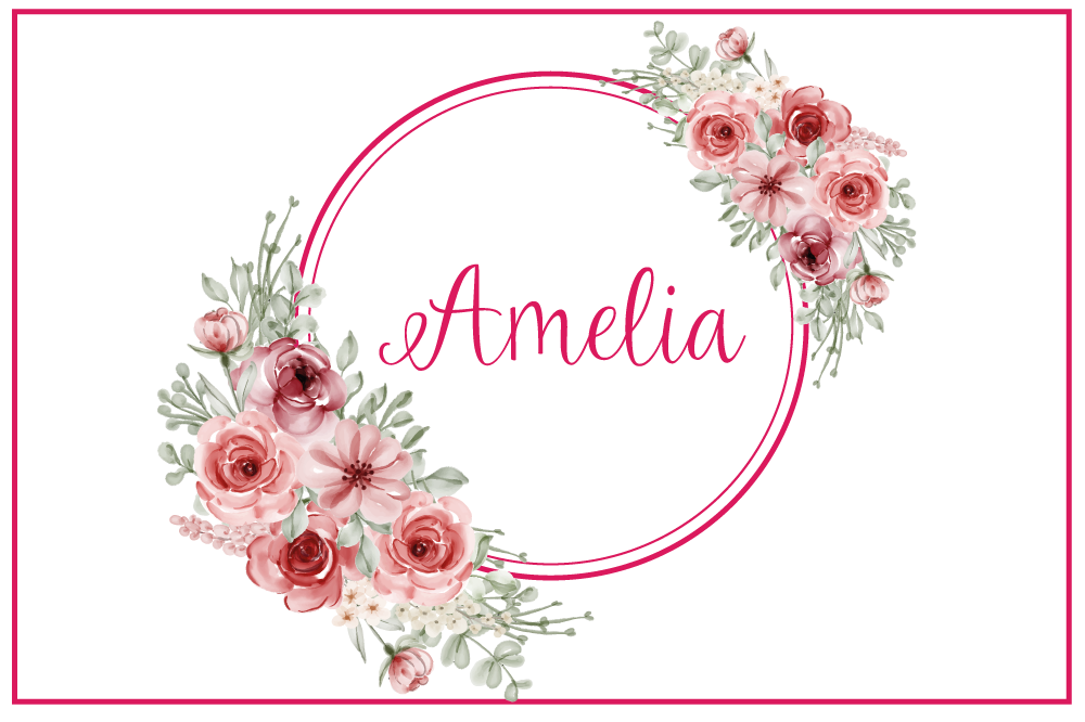 Tischset mit namen botanische individuelle kreation - TenStickers