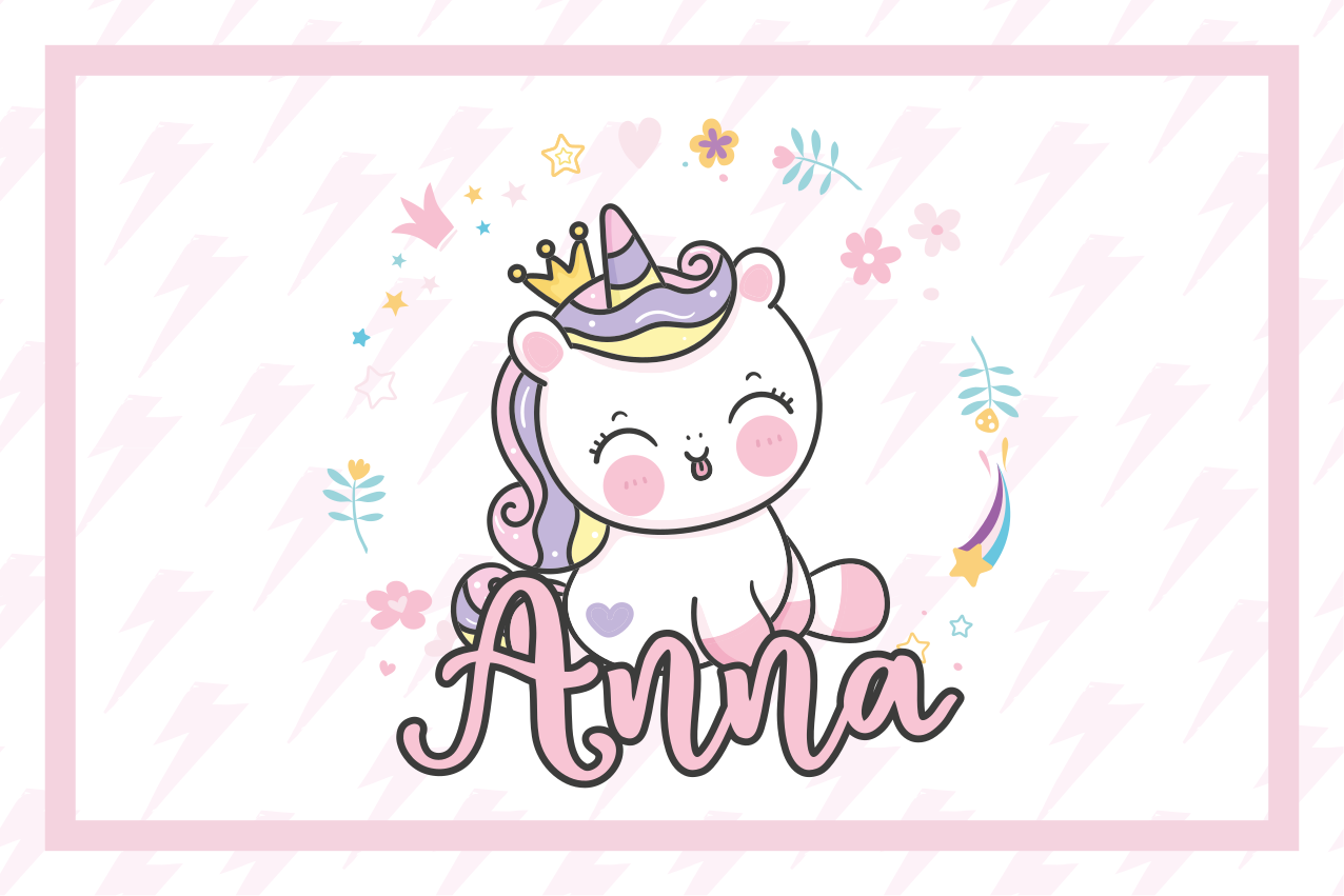 Tischset kinder mit süßer einhornillustration - TenStickers