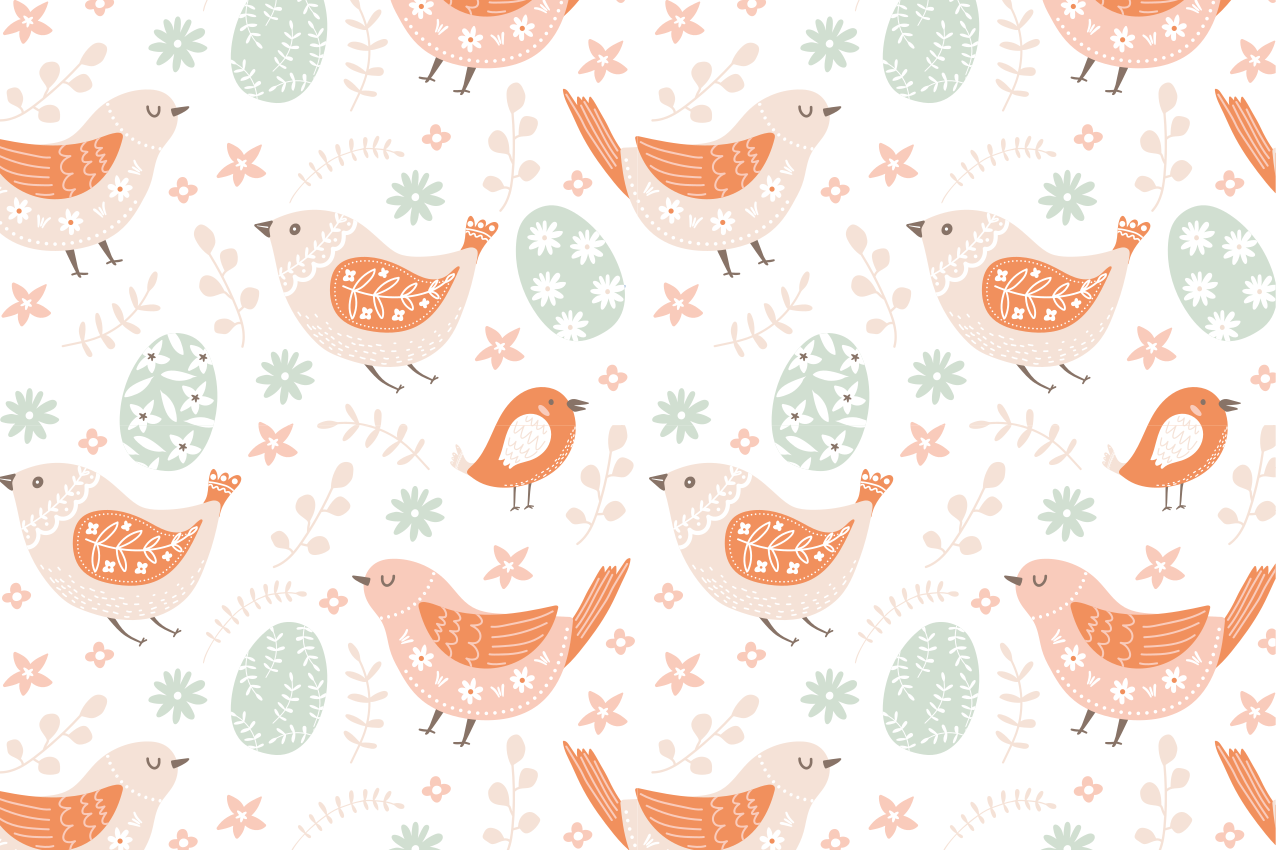 Tischset kinder mit bezaubernden vogelmustern - TenStickers